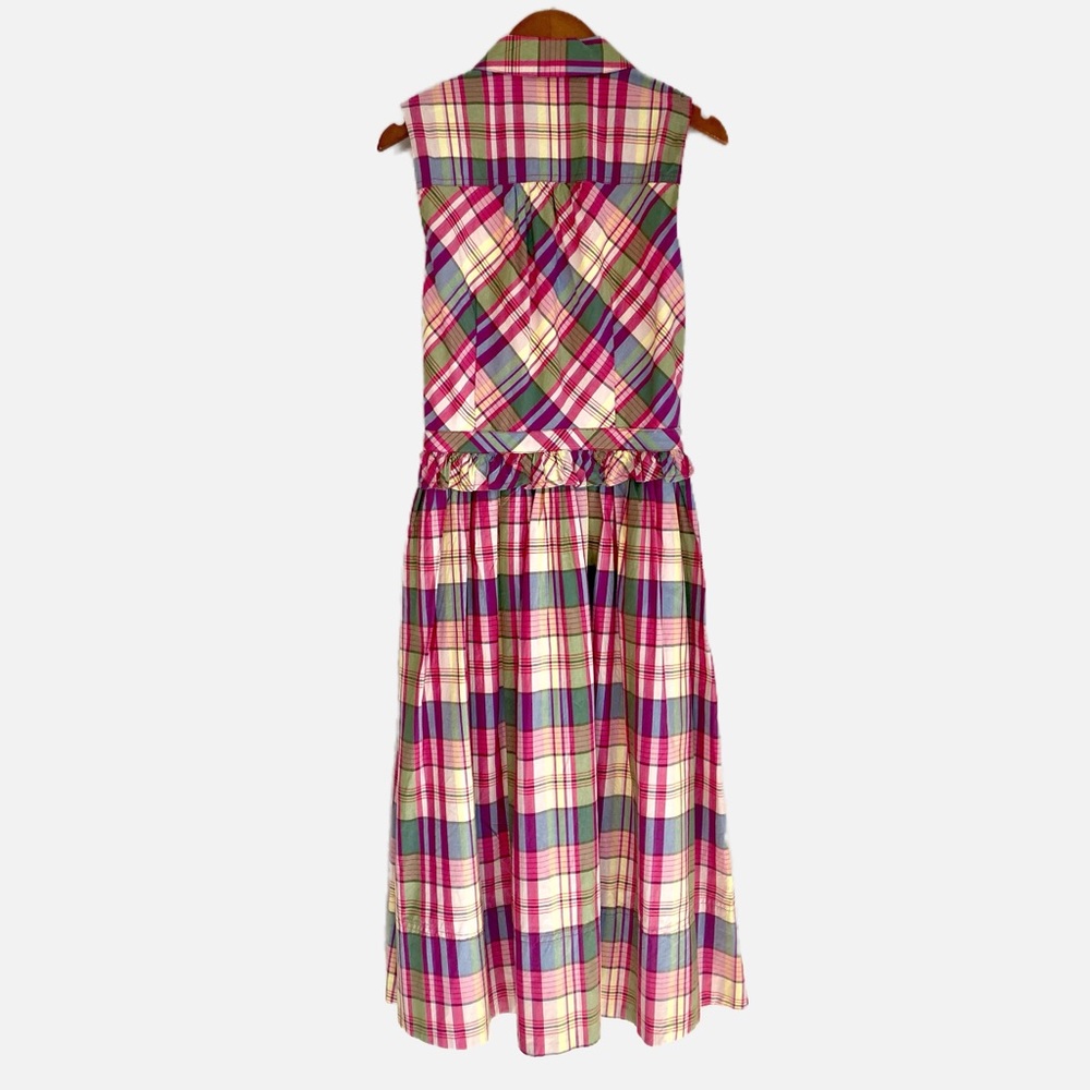 J. Crew Plaid Cotton Button Up A-line Dress 2 - Picture 2 of 7
